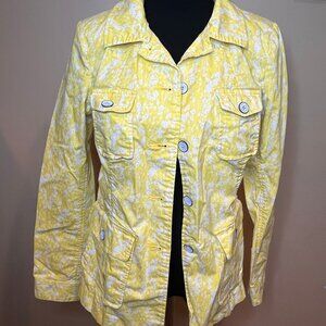 Cabi Womens Field of Daisies Yellow White Field Jacket Spring #5160 Size Small